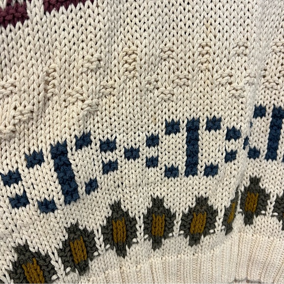 Vintage Britches Great Outdoors USA Men’s Cotton Geometric Sweater Knit L Flaws - Picture 4 of 13